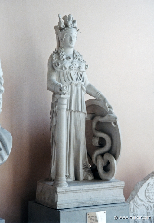 5219.jpg - 5219: Athena Parthenos. Statuette of Roman date identified as copy from Pheidias’ work 438 BC. Antikmuseet, Lund.