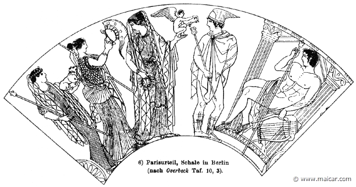RIII.1-1615.jpg - RIII.1-1615: Judgment of Paris: Hera, Athena, Aphrodite, Eros, Hermes, Paris.Wilhelm Heinrich Roscher (Göttingen, 1845- Dresden, 1923), Ausfürliches Lexikon der griechisches und römisches Mythologie, 1884.