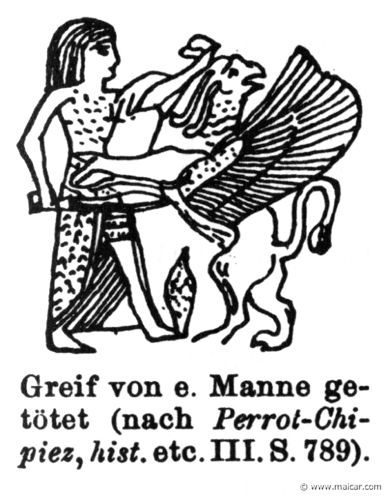 RI.2-1757.jpg - RI.2-1757: Man killing a Griffin. Wilhelm Heinrich Roscher (Göttingen, 1845- Dresden, 1923), Ausfürliches Lexikon der griechisches und römisches Mythologie, 1884.