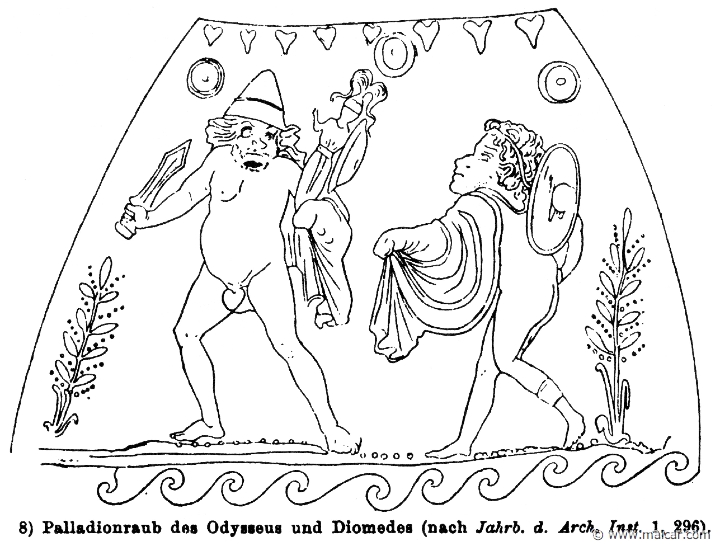 RIII.1-0670.jpg - RIII.1-0670: Odysseus and Diomedes stealing the Palladium. Wilhelm Heinrich Roscher (Göttingen, 1845- Dresden, 1923), Ausfürliches Lexikon der griechisches und römisches Mythologie, 1884.