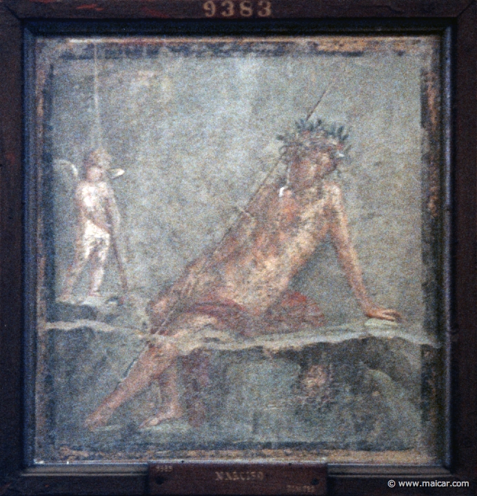 7205.jpg - 7205: Narcissus at the spring. Pompei, villa di Diomede. National Archaeological Museum, Naples.