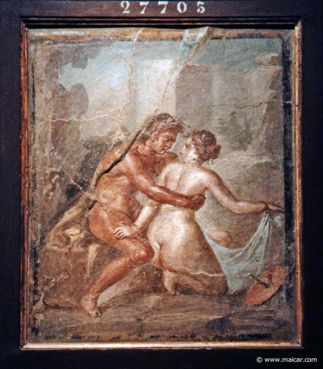 7309.jpg - 7309: Satiro che abbraccia una ninfa. Pompei, (VI, 1,18), Casa degli Epigrammi, peristilio 1-50 d.C. National Archaeological Museum, Naples.