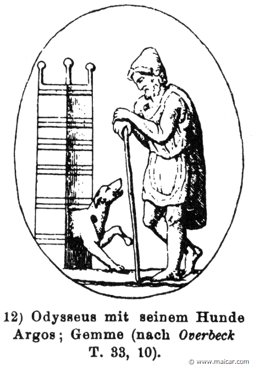 RIII.1-0674b.jpg - RIII.1-0674b: Odysseus and his dog Argus. Wilhelm Heinrich Roscher (Göttingen, 1845- Dresden, 1923), Ausfürliches Lexikon der griechisches und römisches Mythologie, 1884.